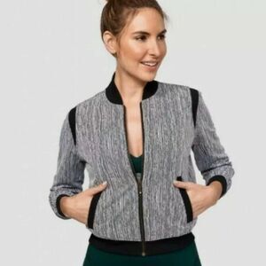 MANDUKA Yoga Athleisure Bomber Jacket Gray Dunes Jacquard Premium Coat Small